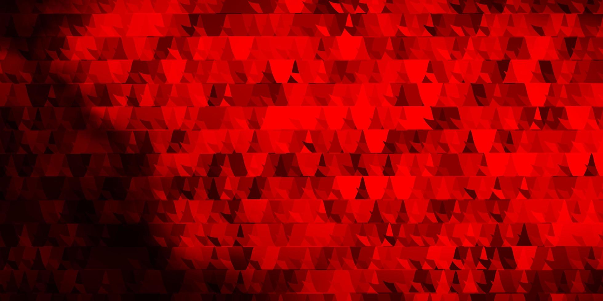 textura de vector rojo oscuro con líneas, triángulos.