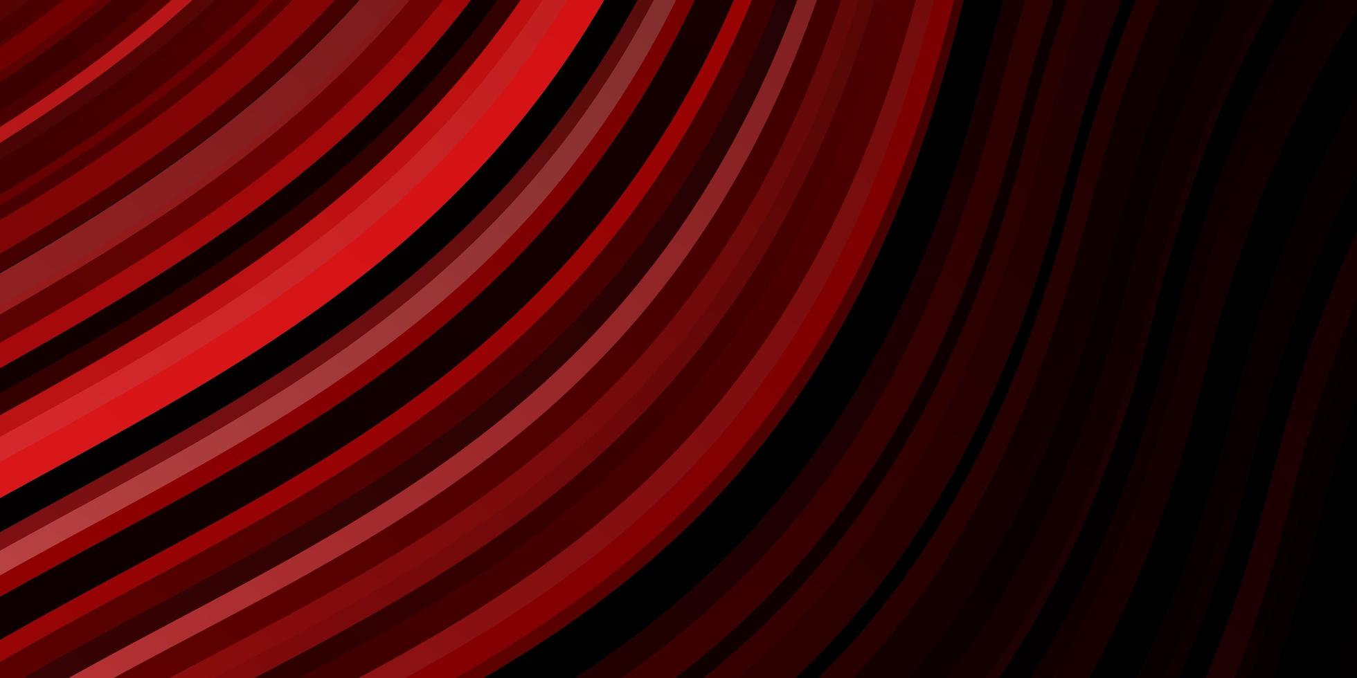 Dark Red vector background with bent lines.