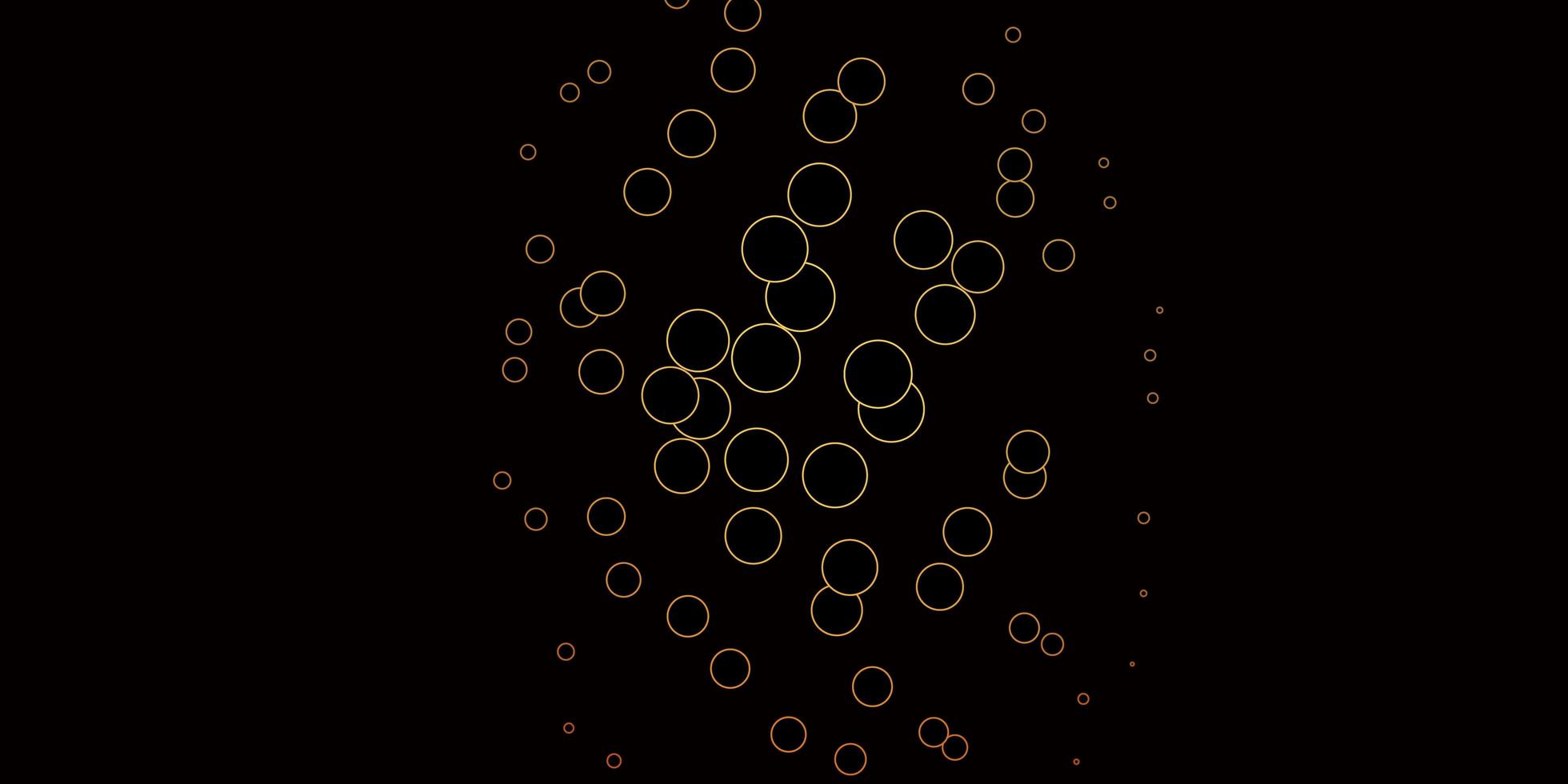 Dark Orange vector background with bubbles.