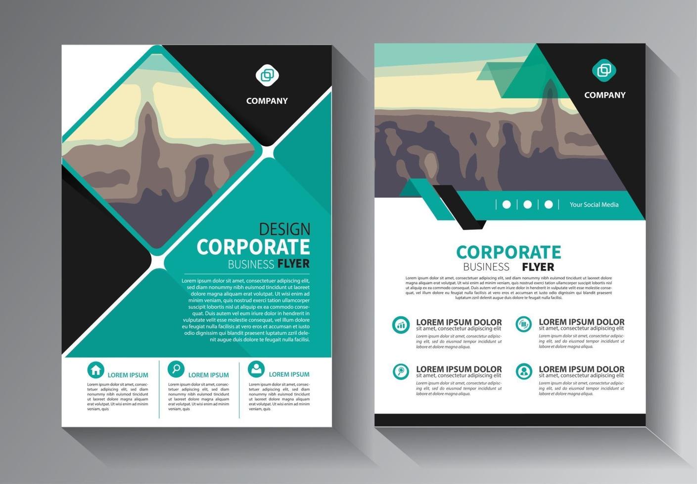 flyer business template for layout brochure promotion or annual report company vector