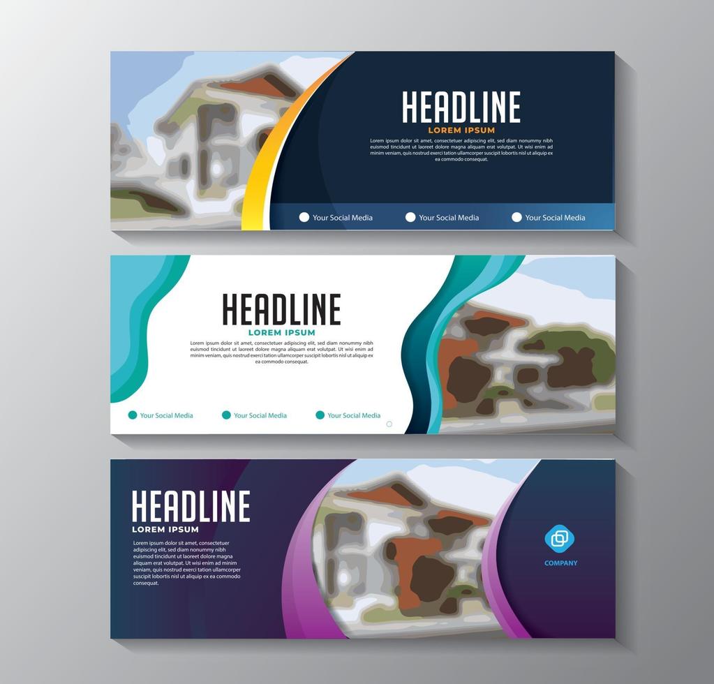 design horizontal banner template for advertising vector