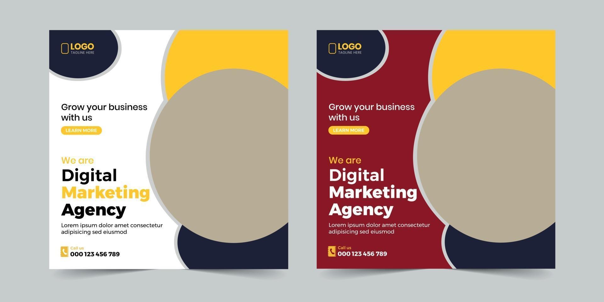 Digital marketing corporate social media and post vector