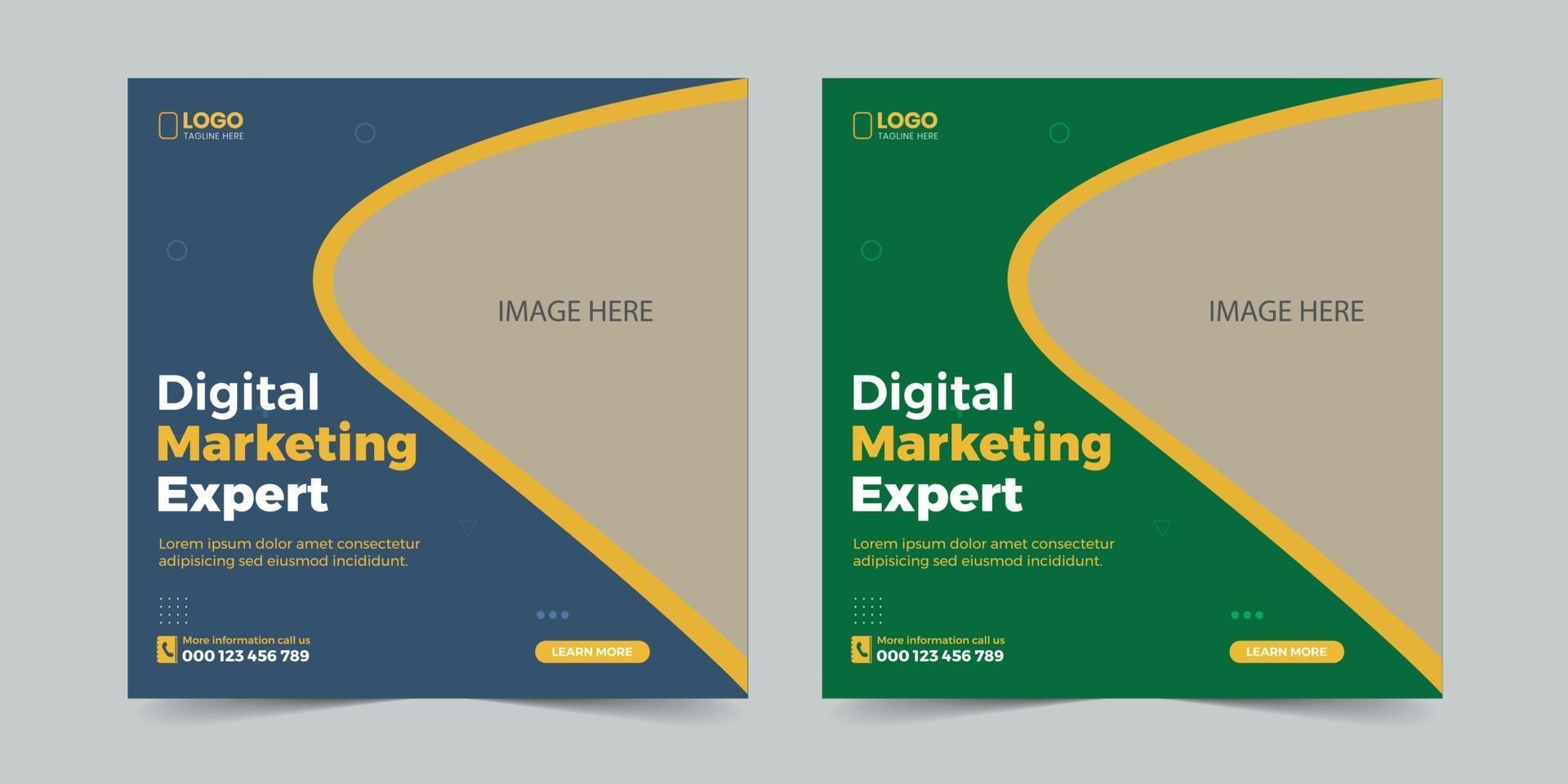 Digital marketing corporate social media and post vector