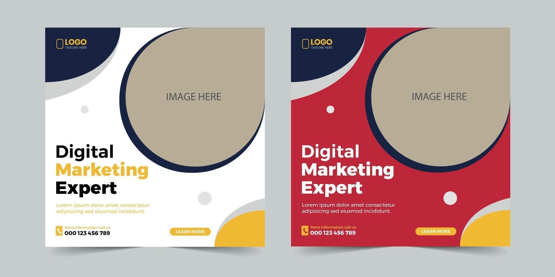 Digital marketing corporate social media and post vector