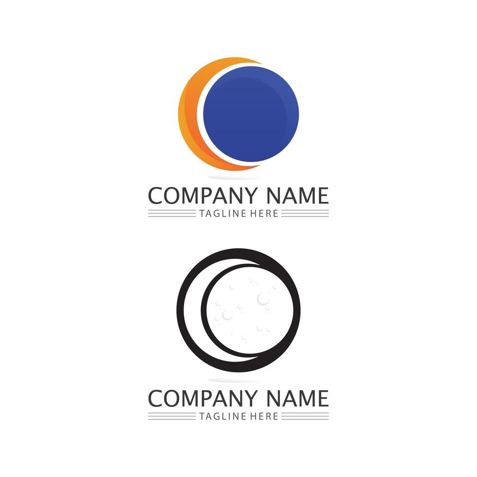 moon and star logo design  vector illustration