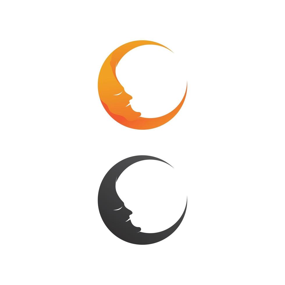 moon and star logo design  vector illustration