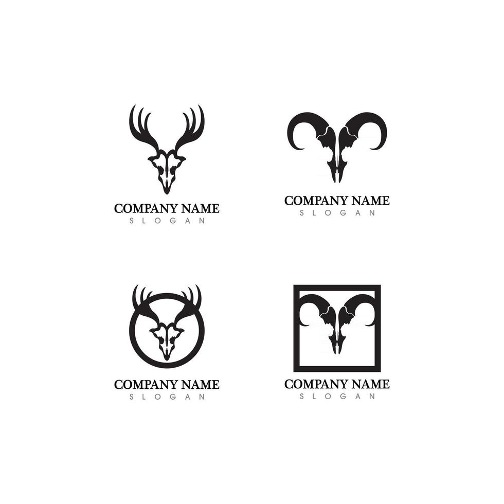Deer vector icon illustration design logo and animal head