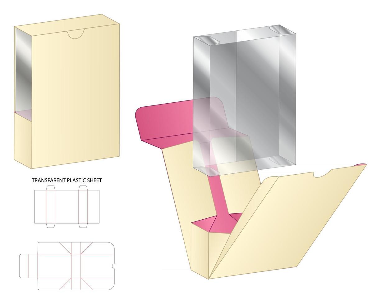 Box packaging die cut template design. 3d mock-up vector