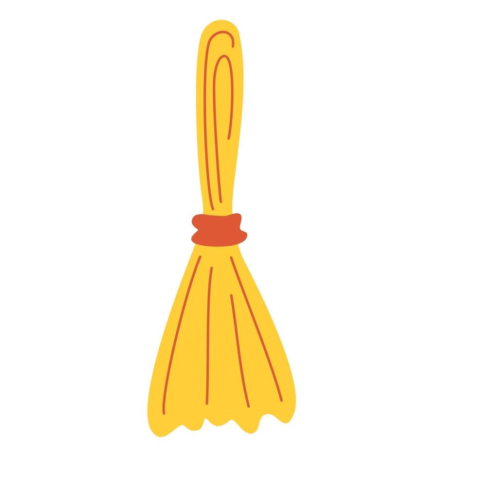 Broom. Cleaning tool. Simple ordinary broom. household implement from dust and dirt. Vector cartoon illustration isolated on a white background.
