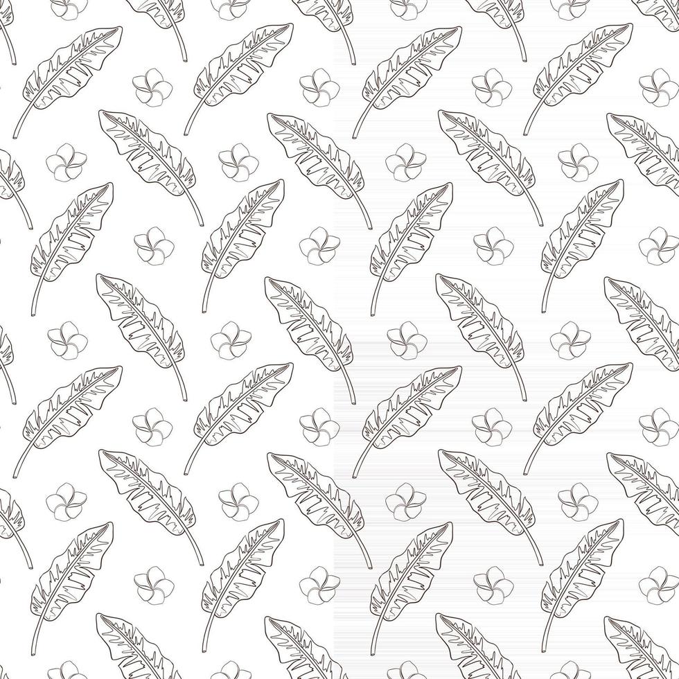 Line Drawing Jungle Seamless Pattern vector