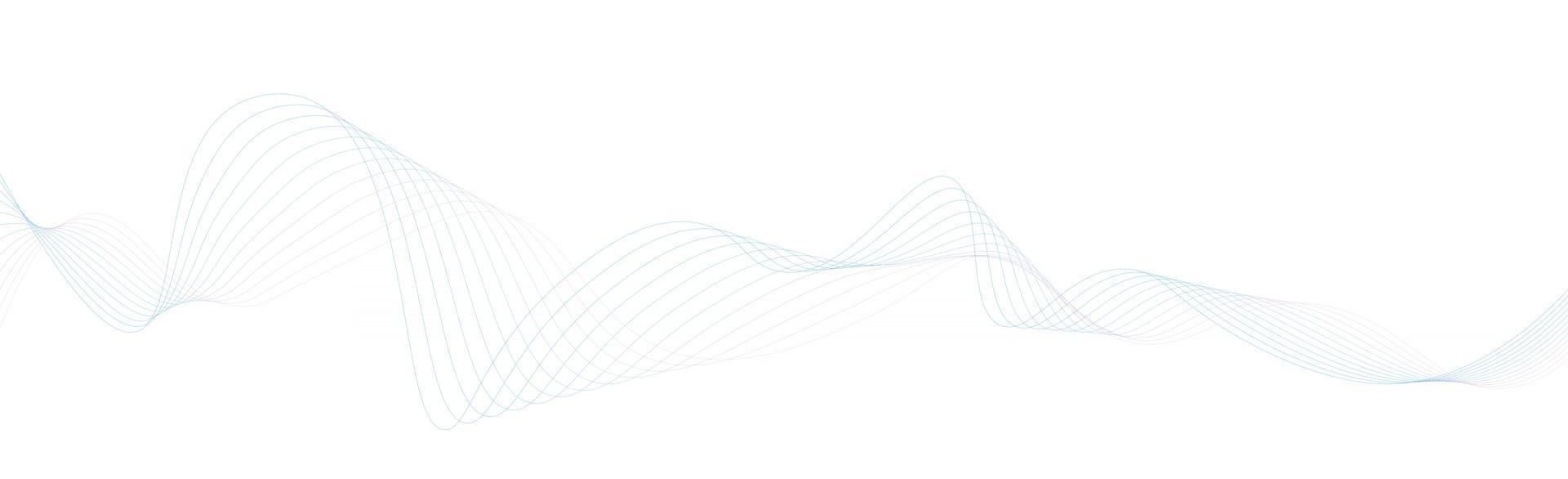 Abstract blue wavy lines on white background - Vector
