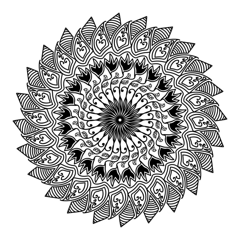 abstract mandala design of spirituality stylized round art vector