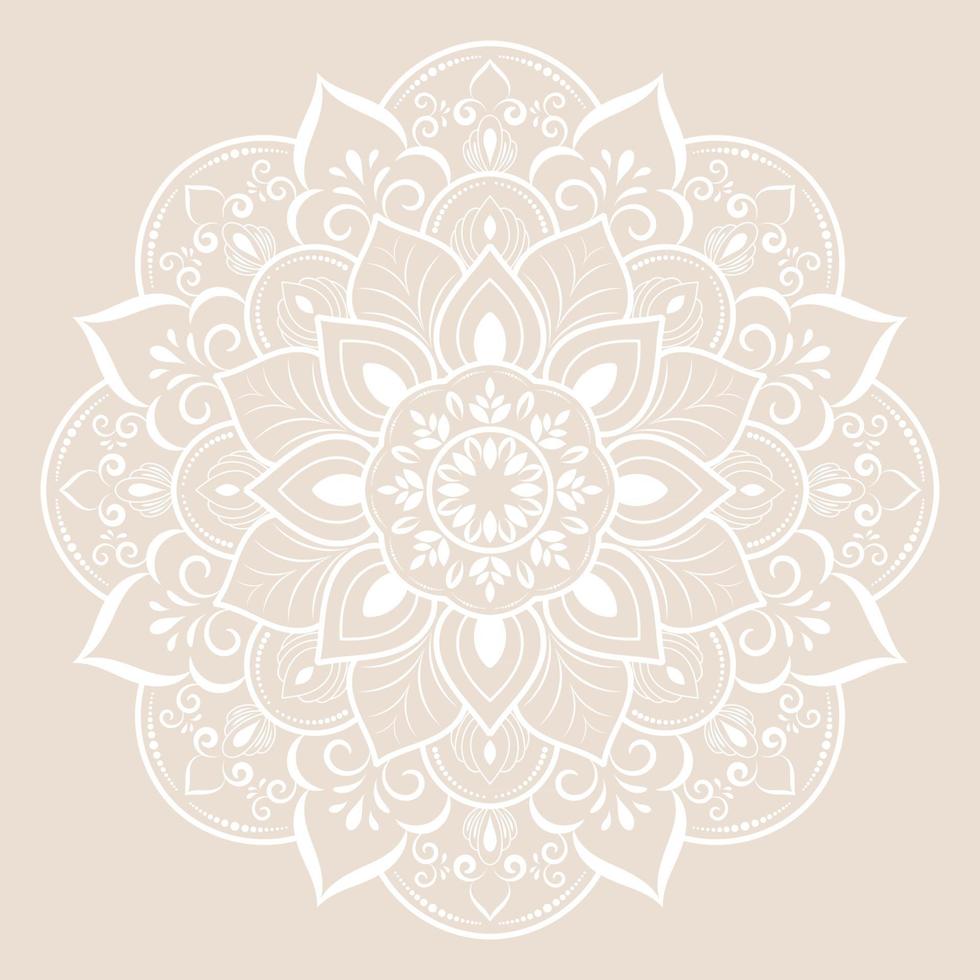 white Flower Mandala with vintage floral style, Vector mandala Oriental