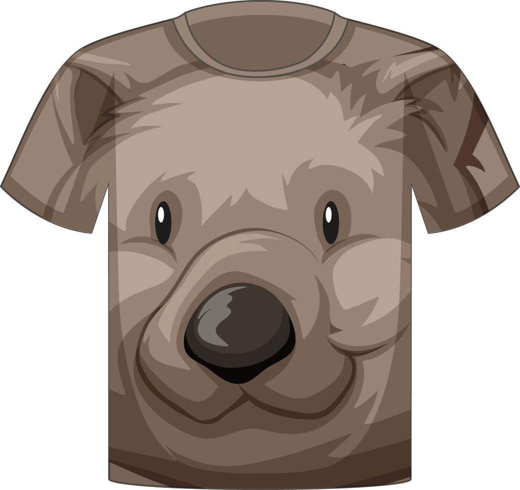 Front of t-shirt with face of cute bear pattern vector