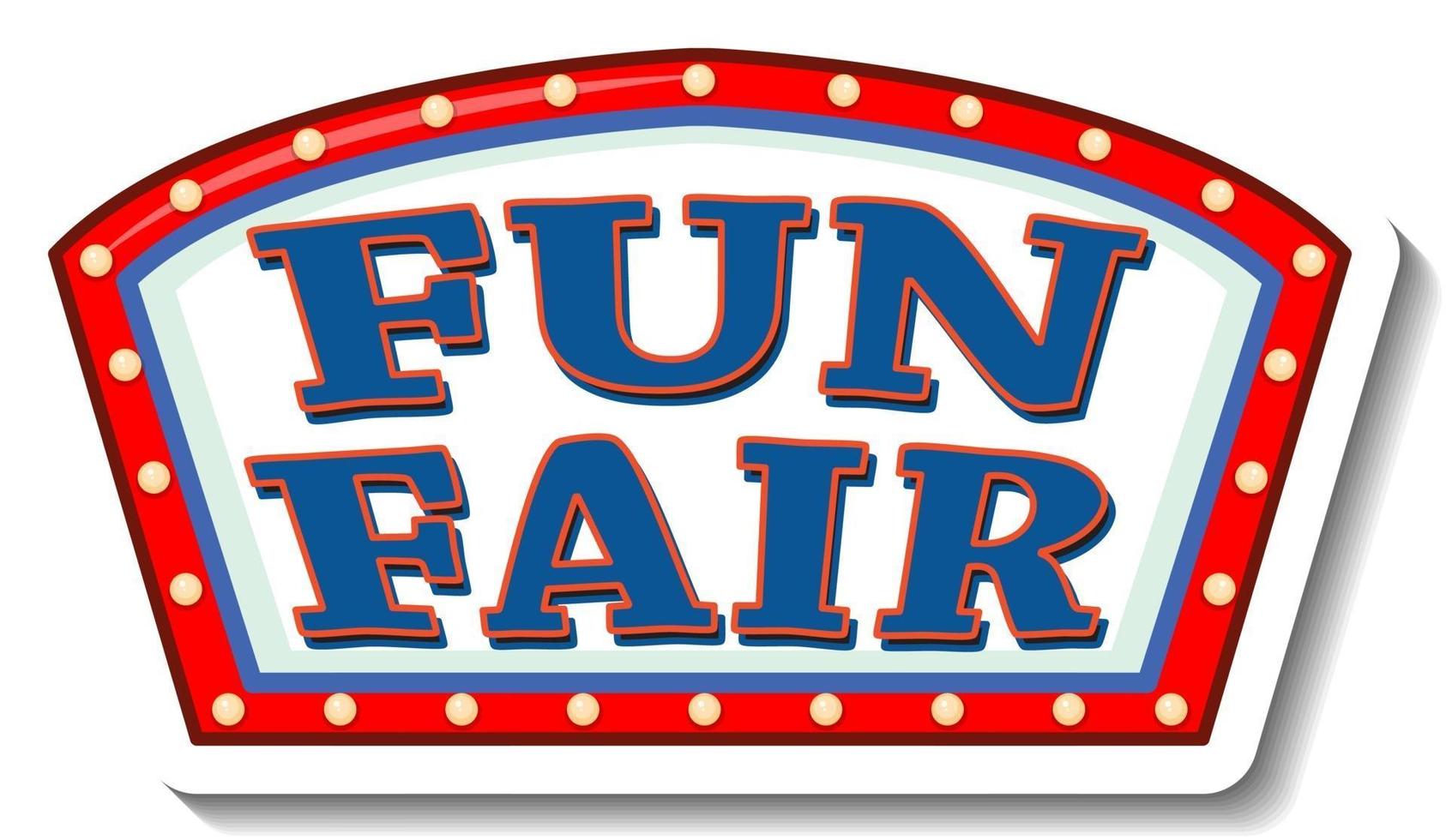 Sticker template with Funfair banner isolated vector