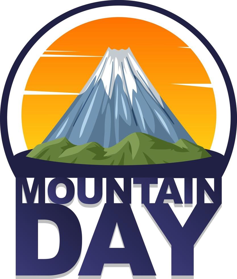 Mountain Day banner with Mount Fuji isolated vector