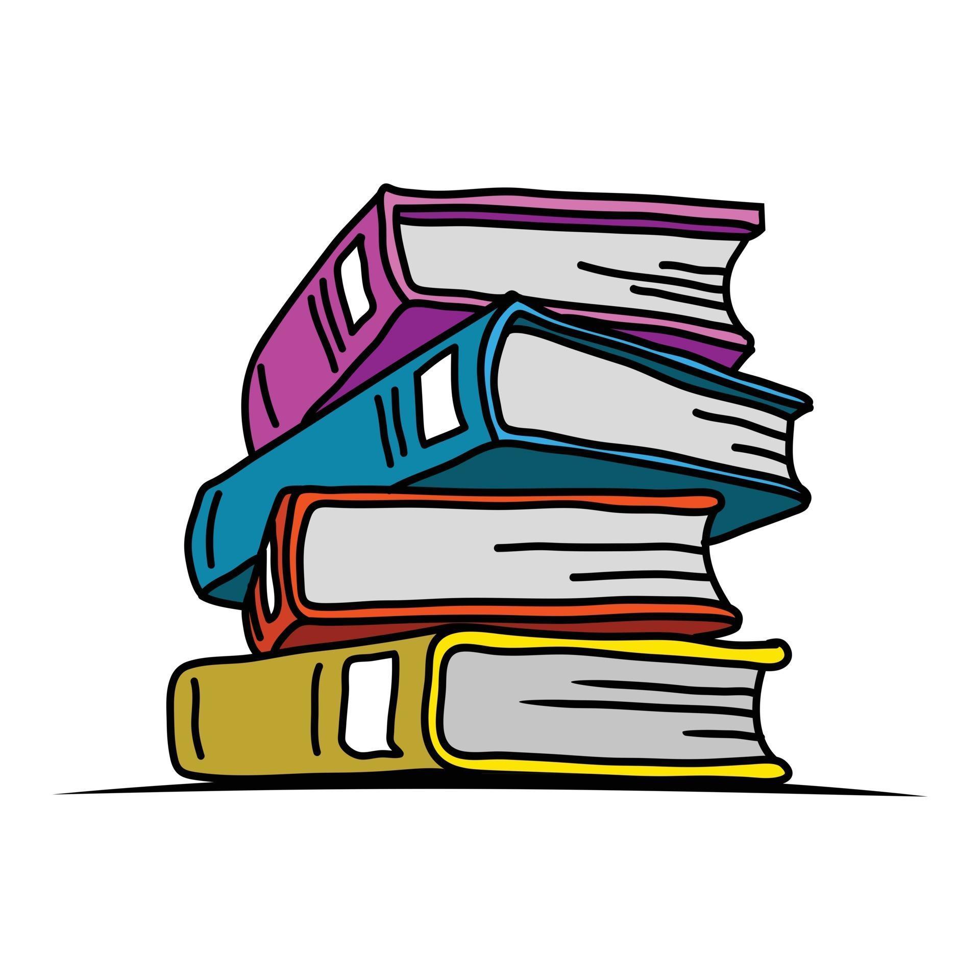 Ilustraci??n de libros. libros de dibujos animados. libros de vectores