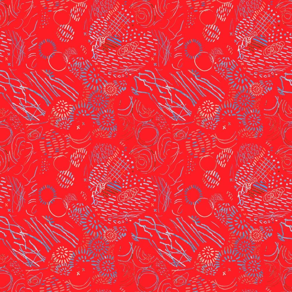 Vector modern seamless background with colorful hand drawn abstract lines, doodles. Use it for wallpaper, textile print, pattern fills, web, surface texture, wrapping paper, design of presentation