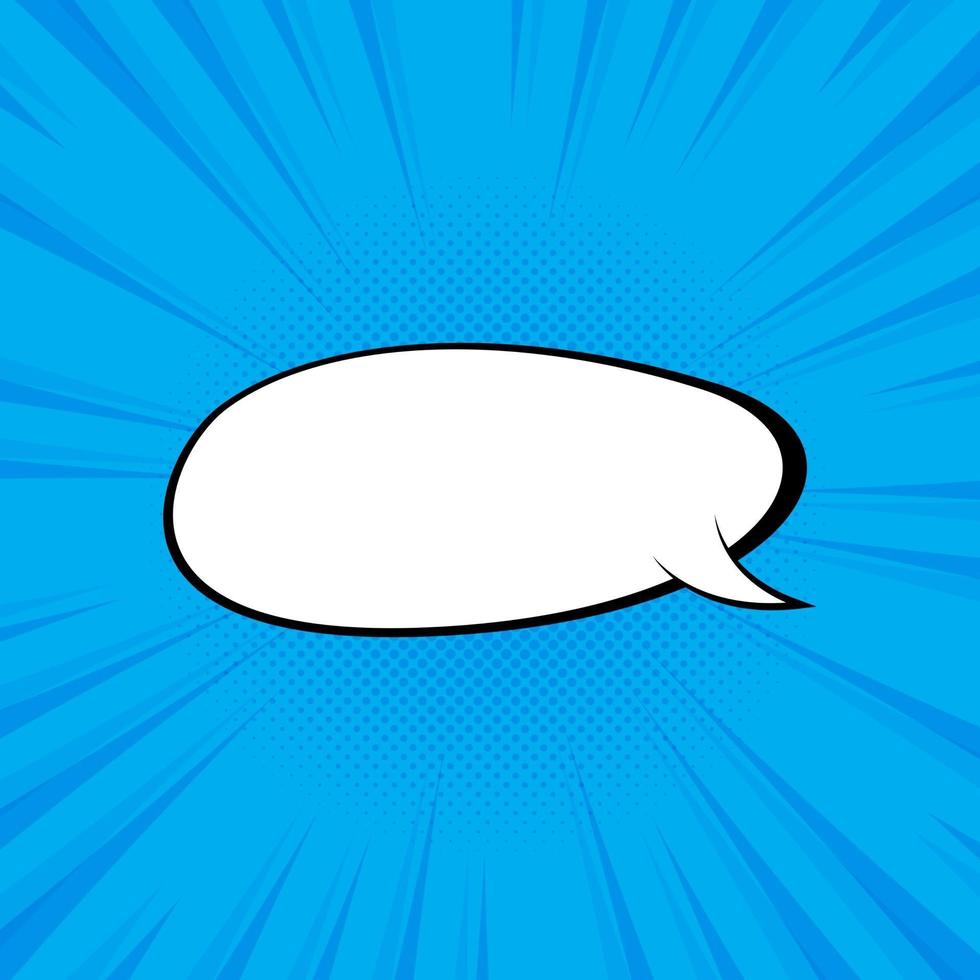 Bubble speech with blue background and pop art style vector