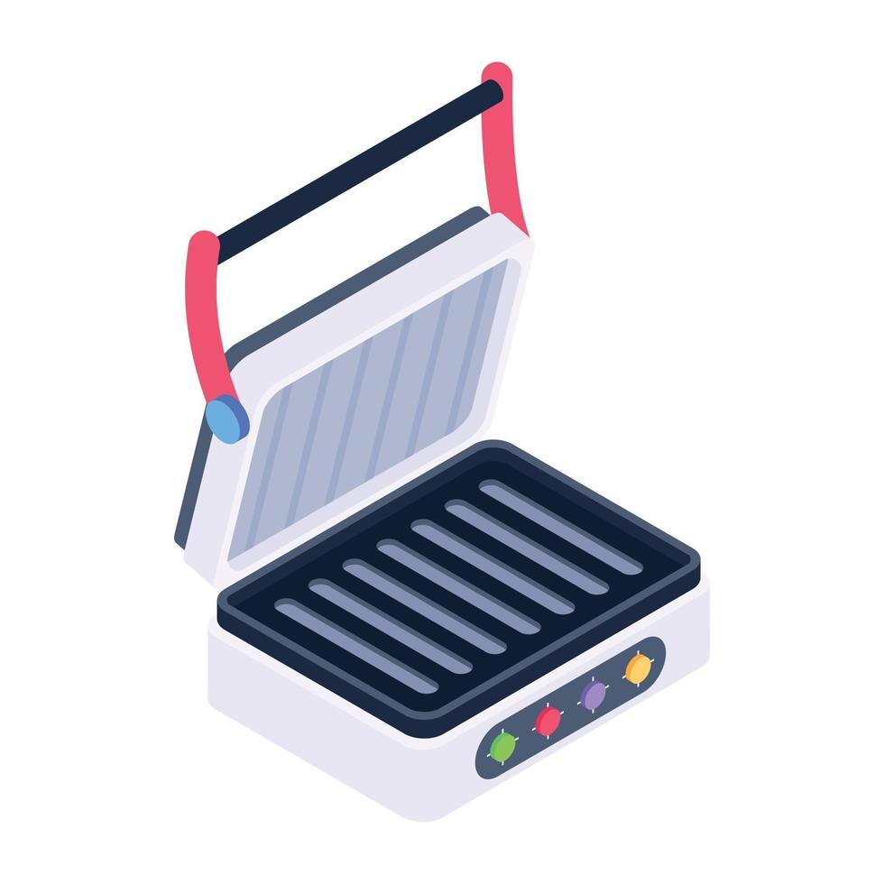 Electric Grill kitchenware vector