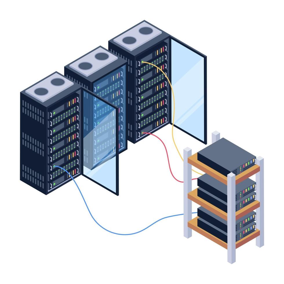 Servers Circuit and Room vector