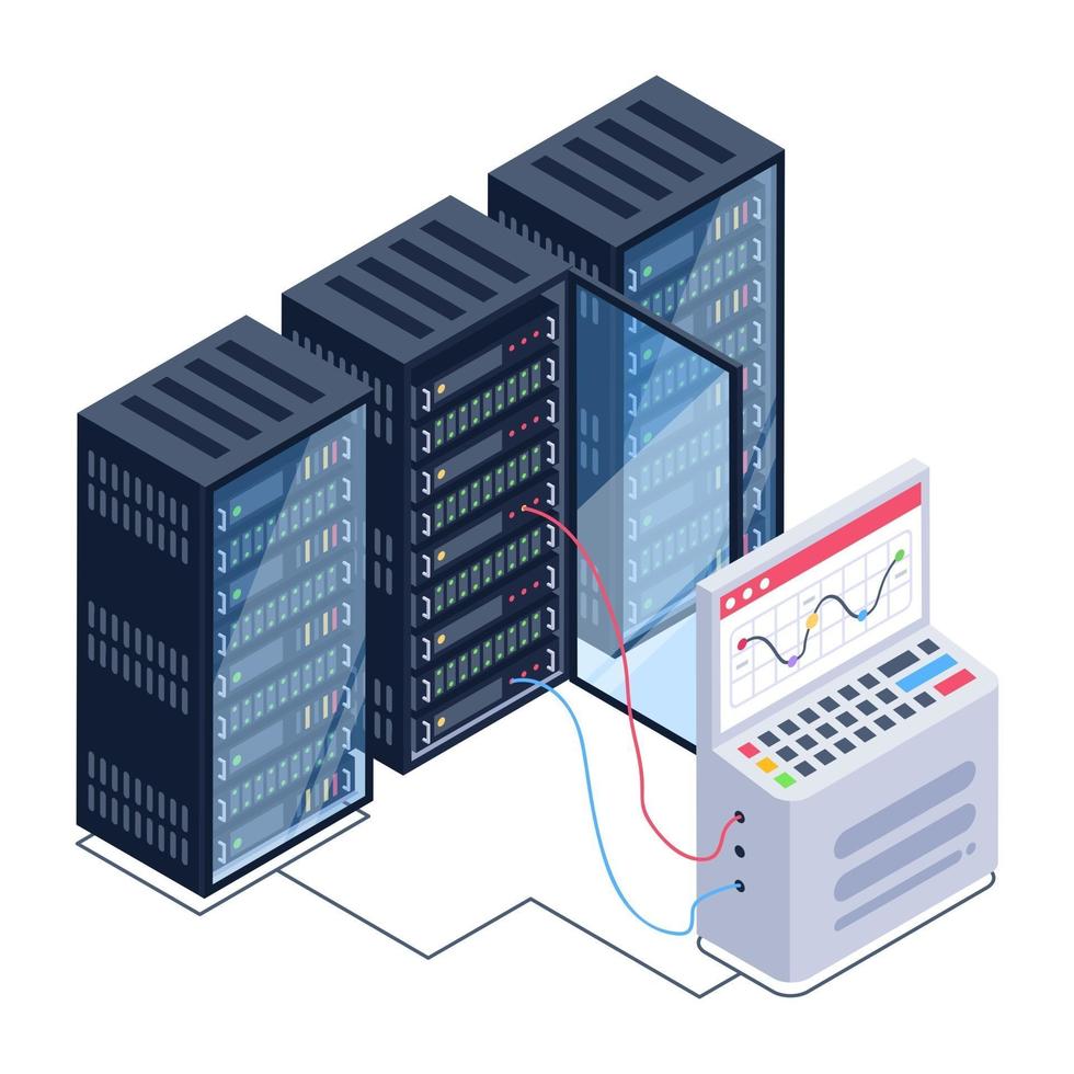 Database Room and Servers vector