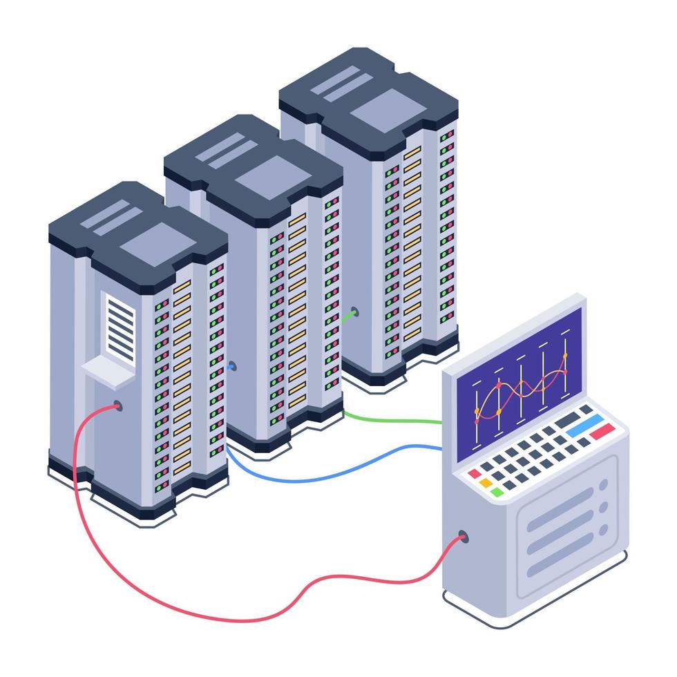 Database Room and Servers vector