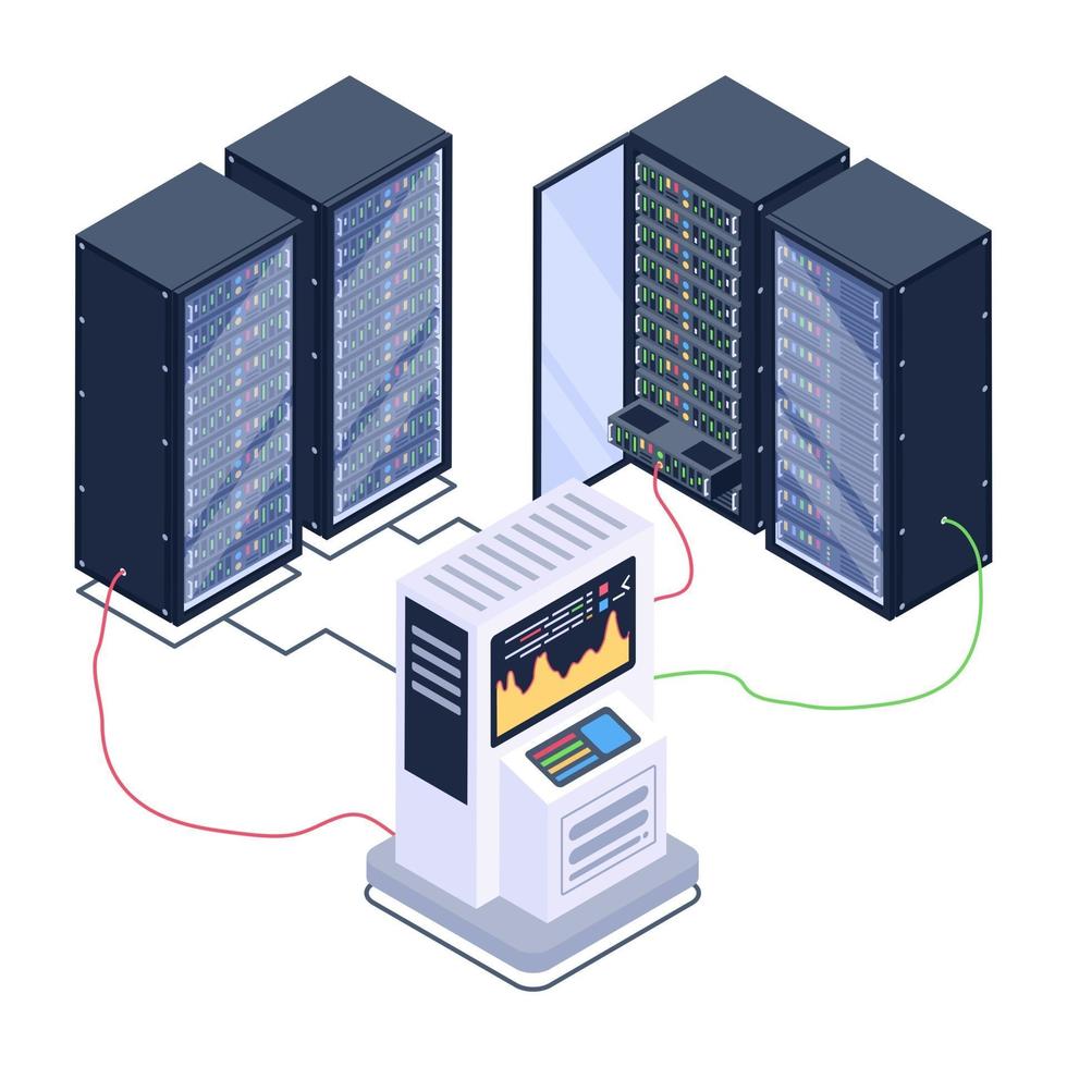 Database Room and Servers vector