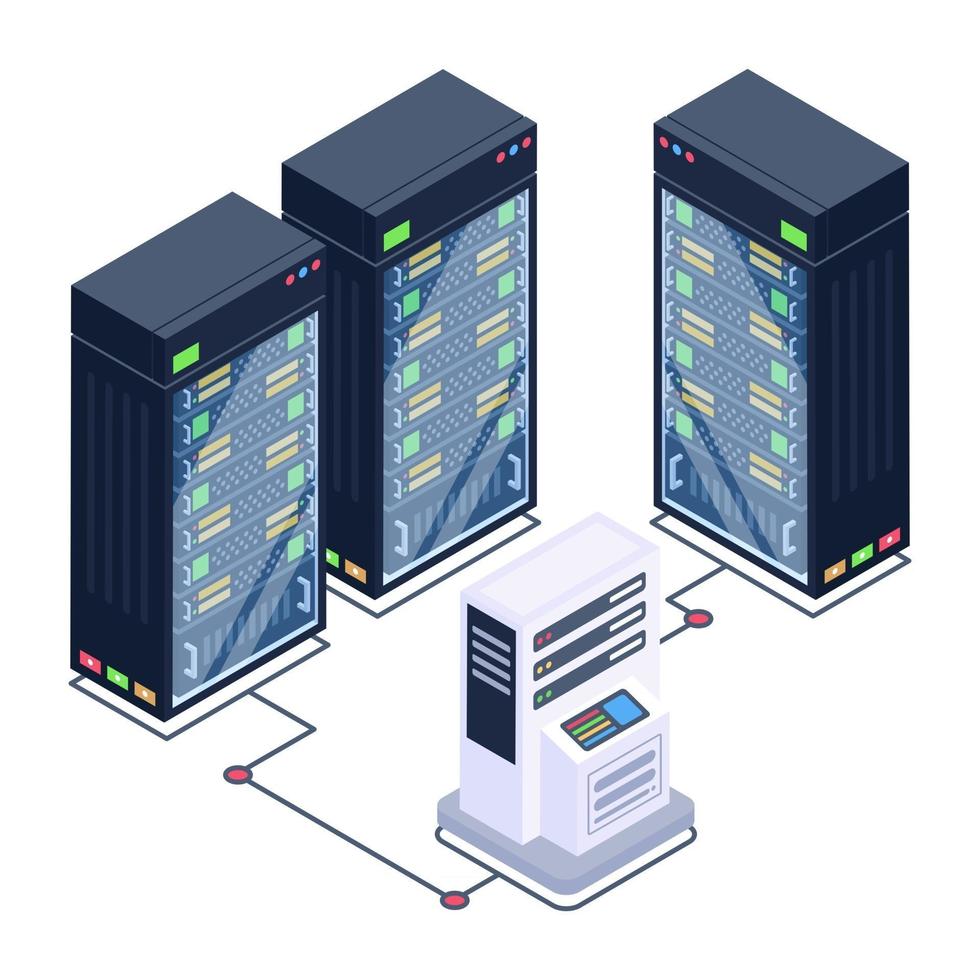 Database Room and Servers vector