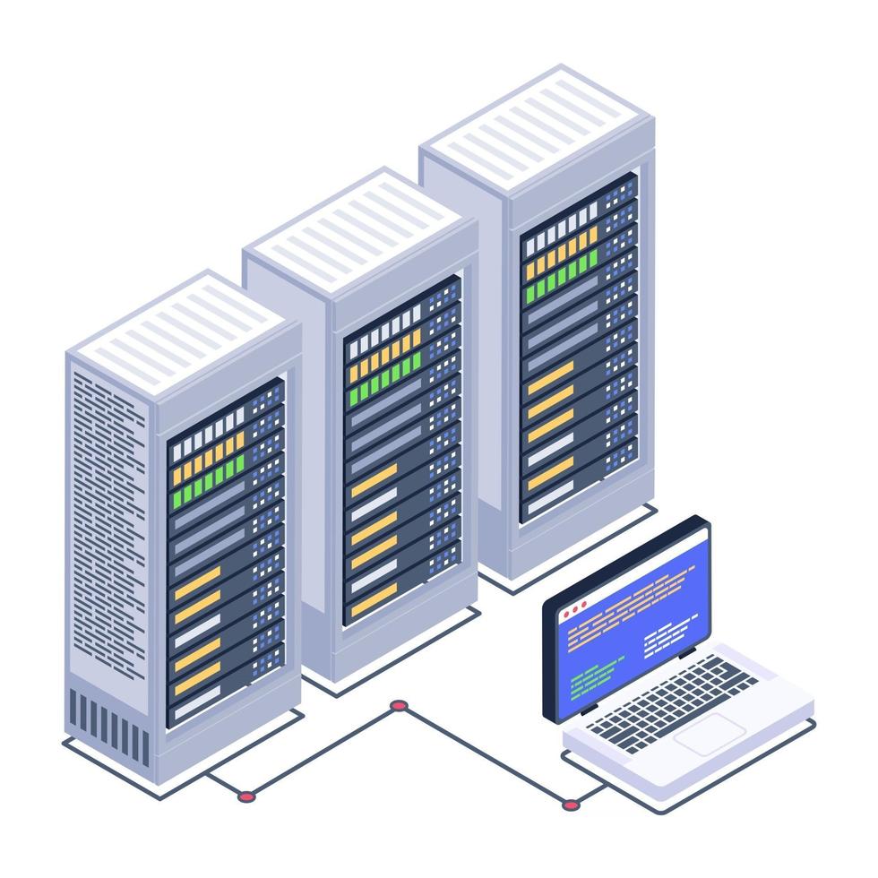 Database Room and Servers vector