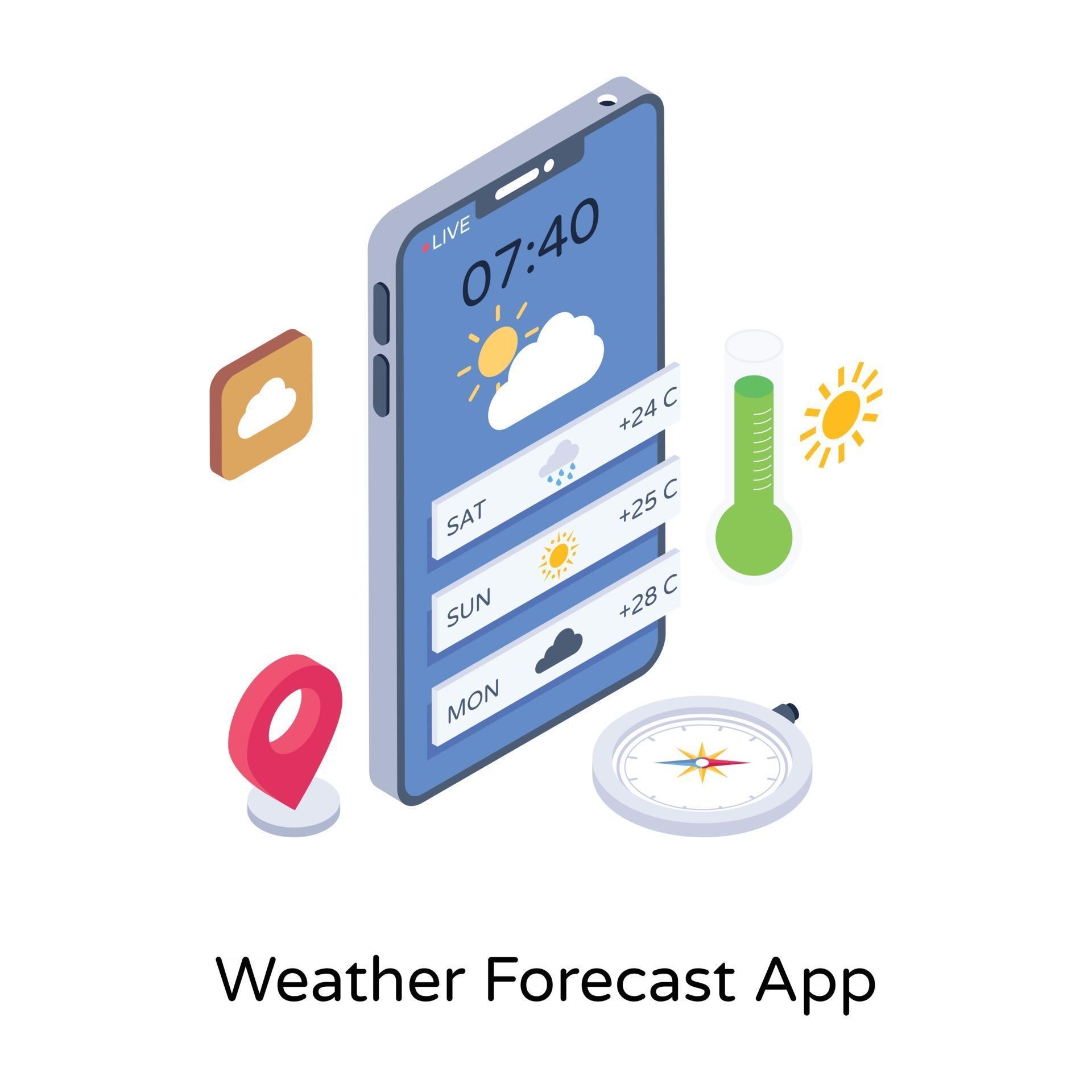 Weather Forecast App 2896579 Vector Art at Vecteezy
