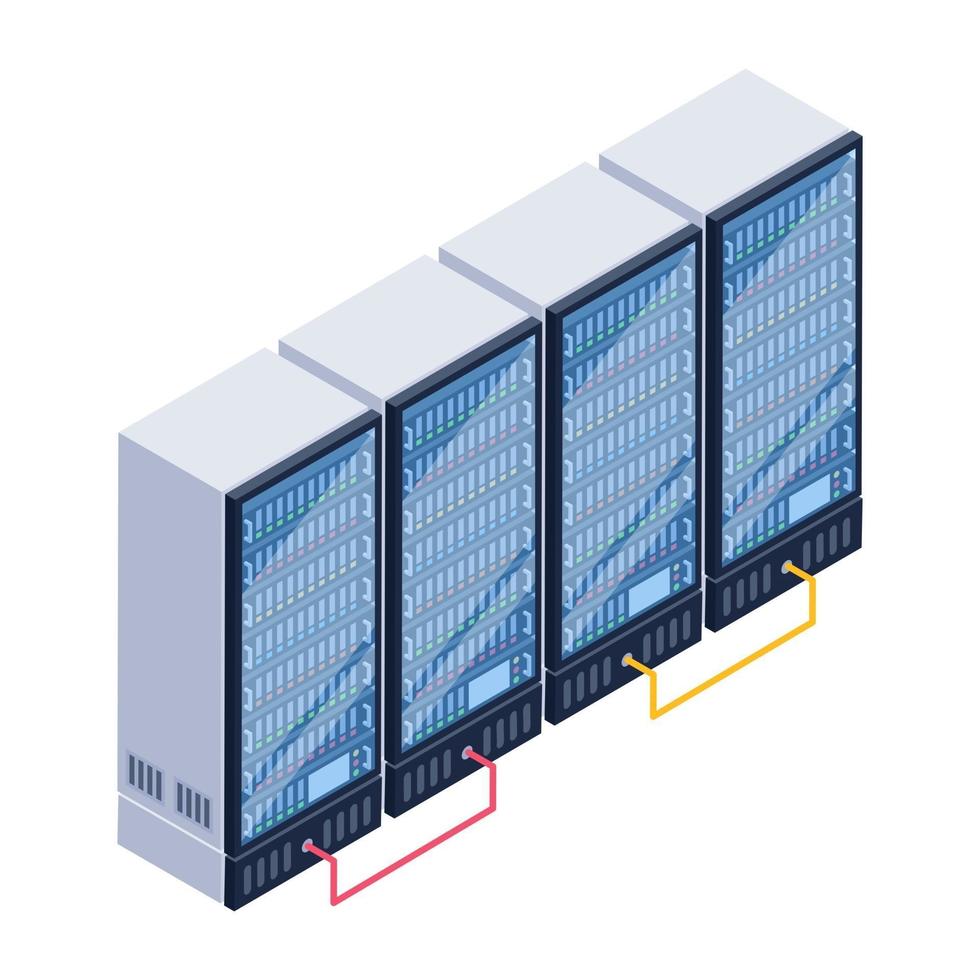 Server Room and Network vector