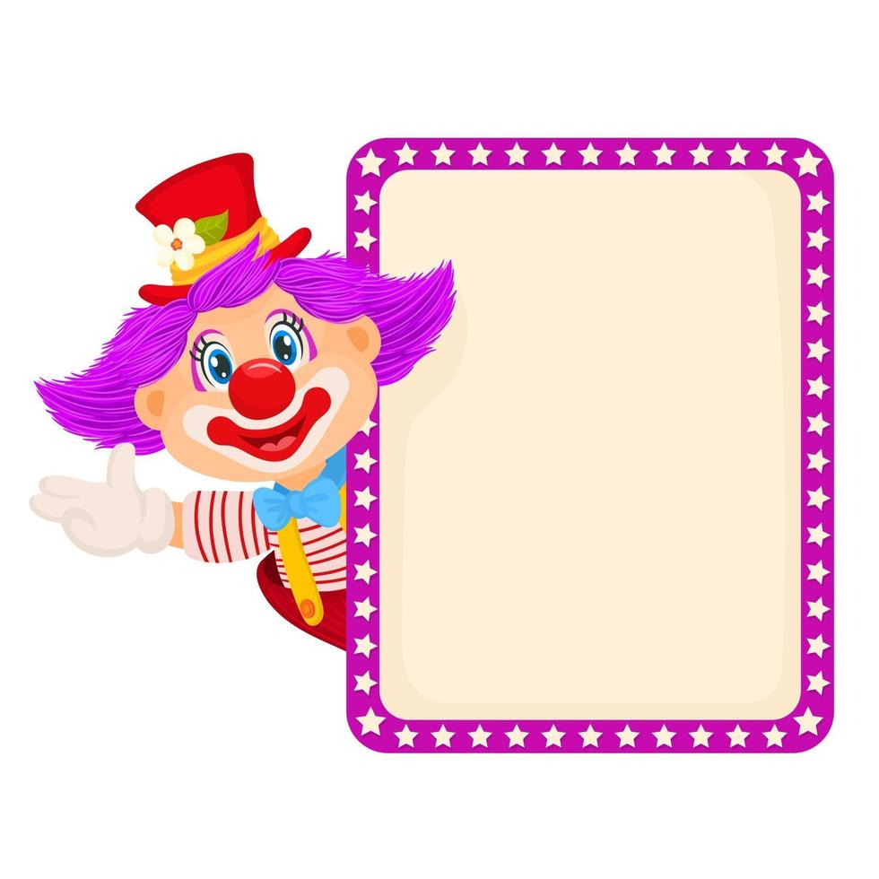 Happy clown waving hand vector