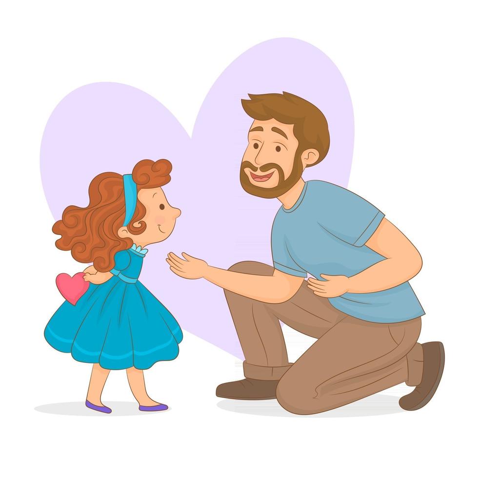 feliz dia del padre, padre e hijo o hija vector