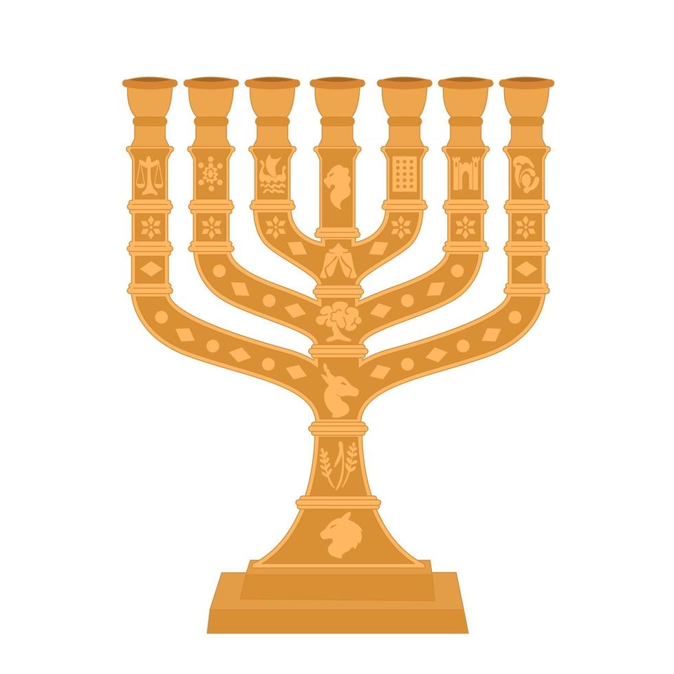 menorah with candles vector