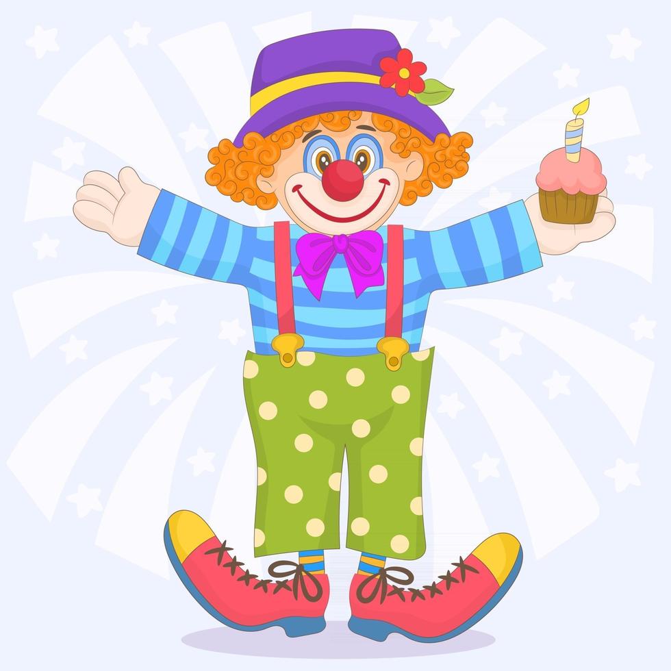 Happy clown celebrating concept vector