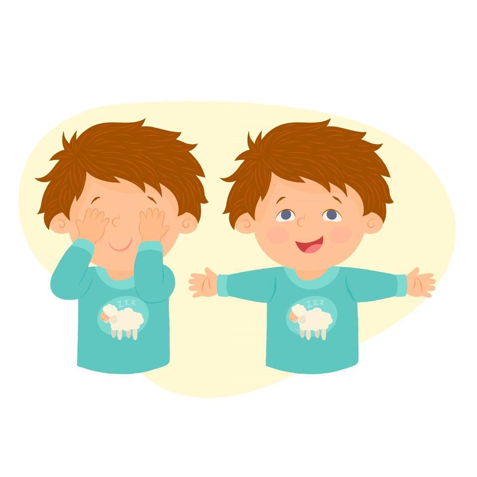 Happy cute little kids are playing hide and seek Vector Image