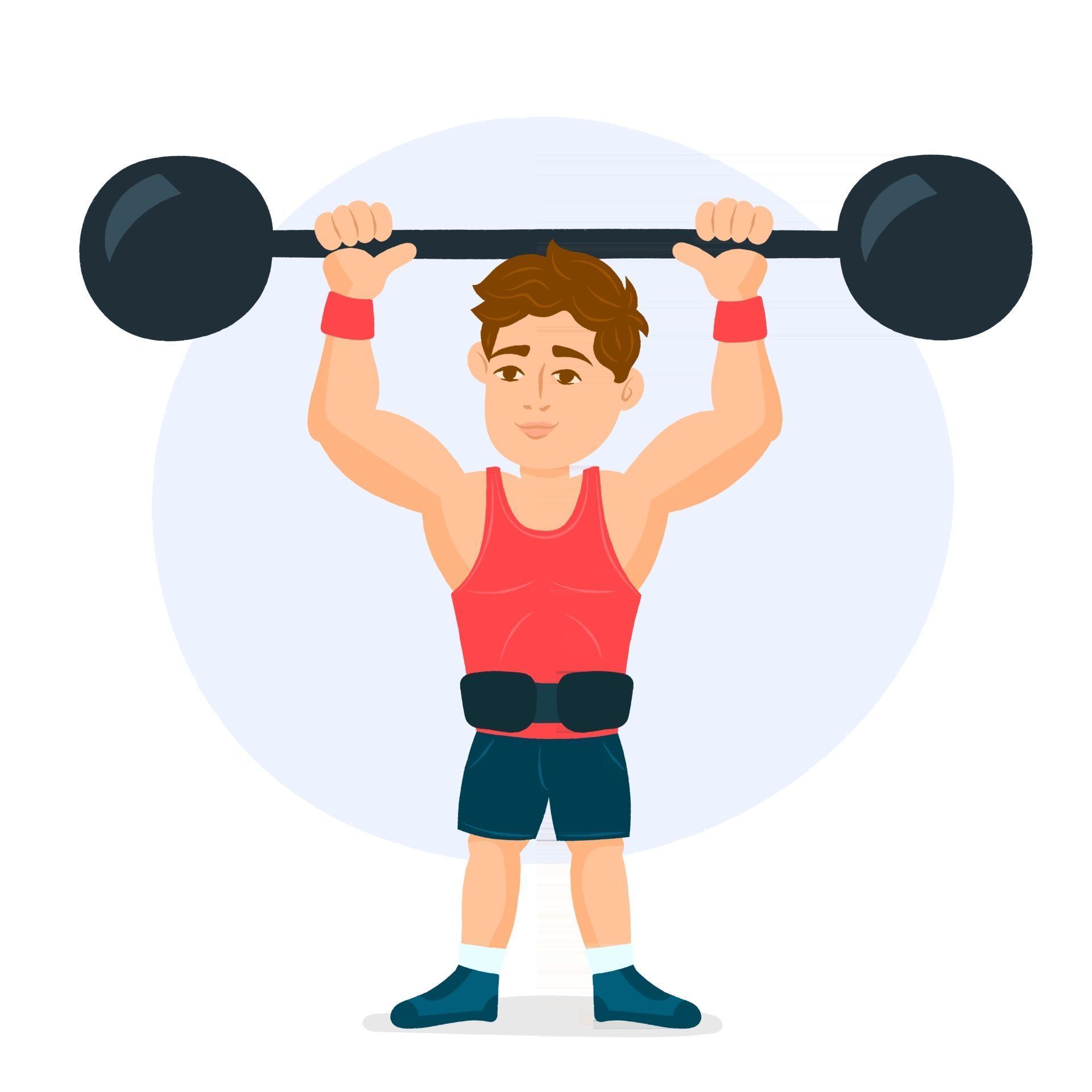Strong boy lifting a heavy weight barbell 2896825 Vector Art at Vecteezy