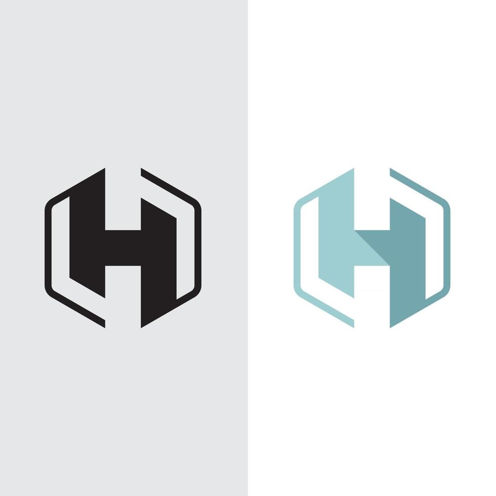 Letter h monogram logo design template vector