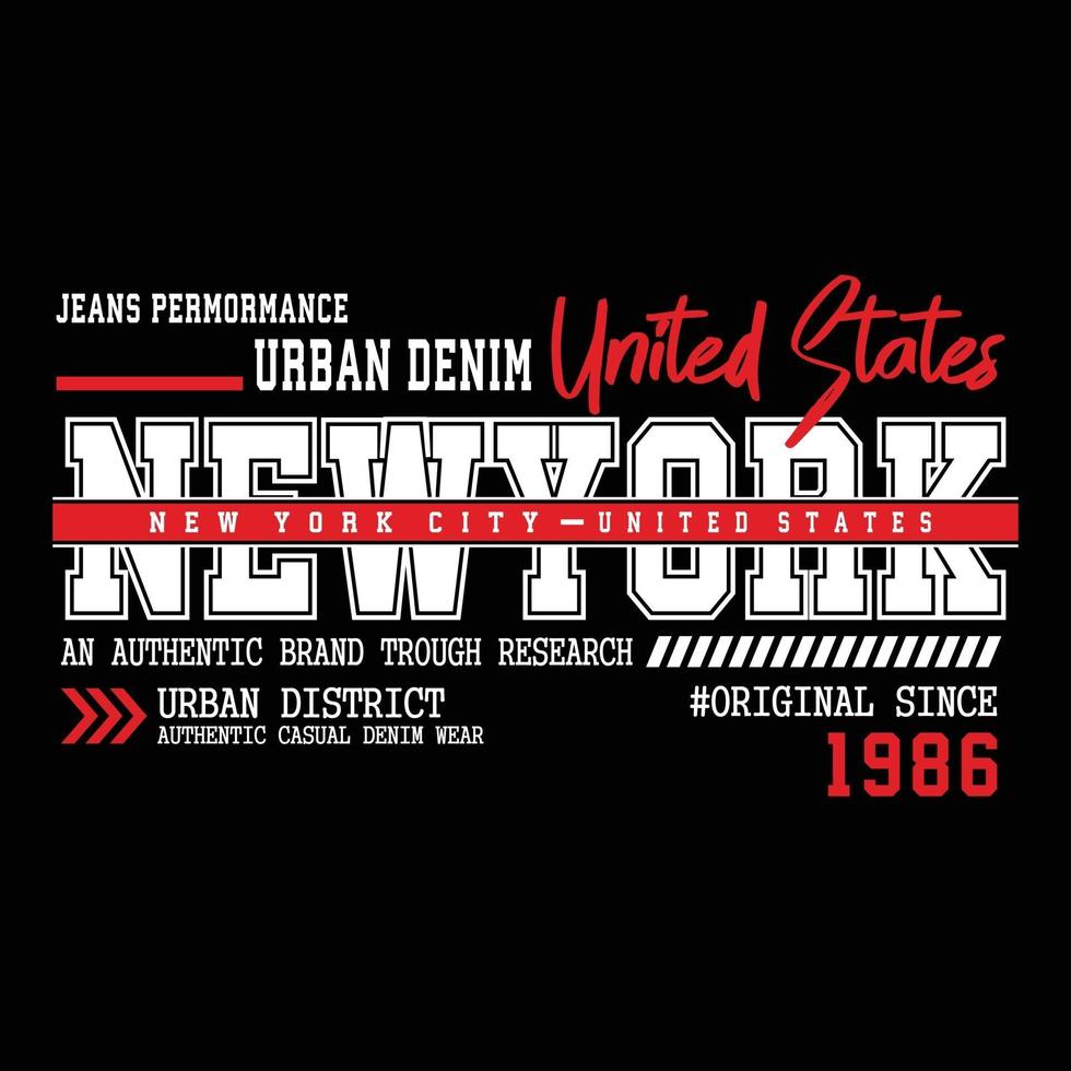 new york city urban clothing streetwear typography design vector