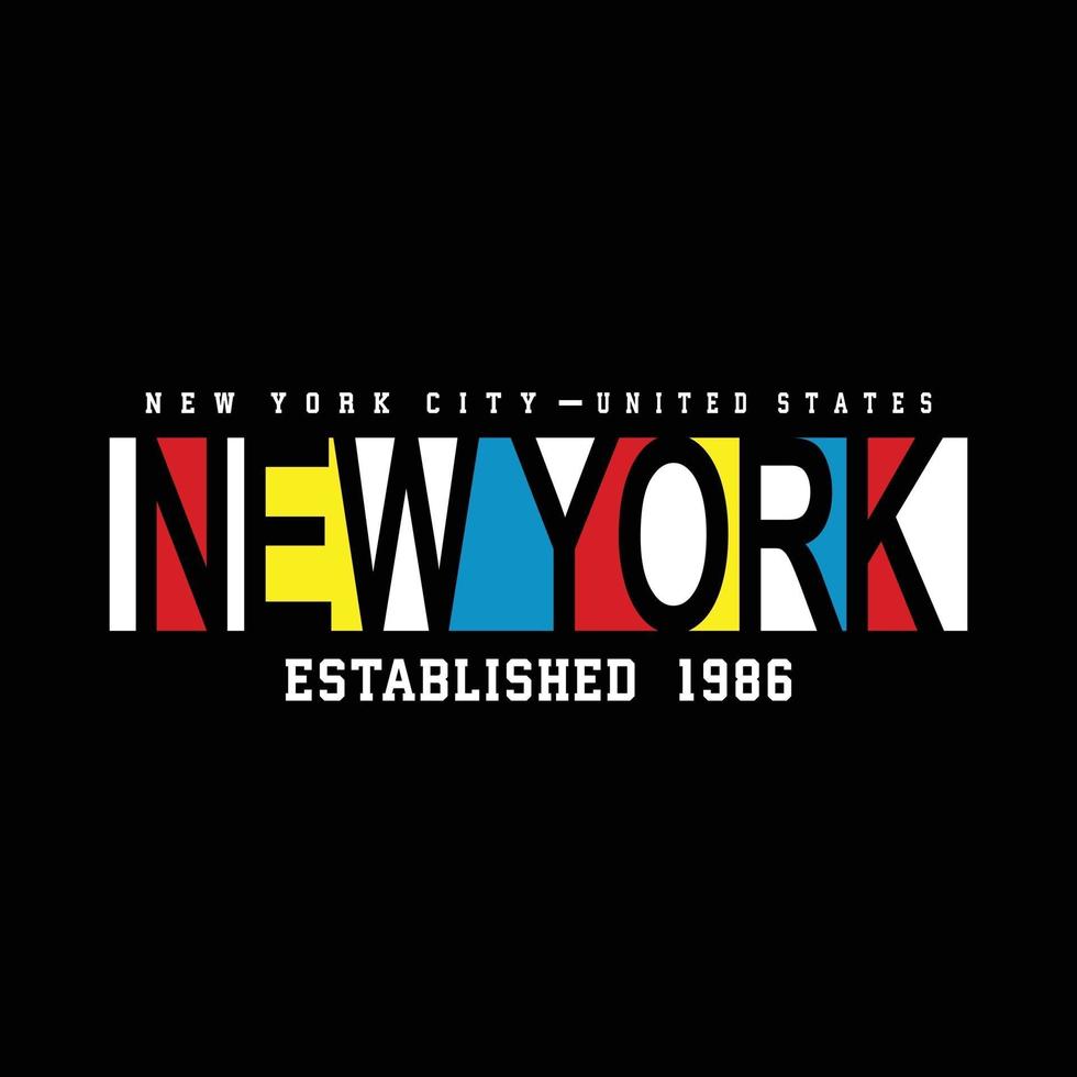 diseño de tipografía de ropa urbana de la ciudad de nueva york vector