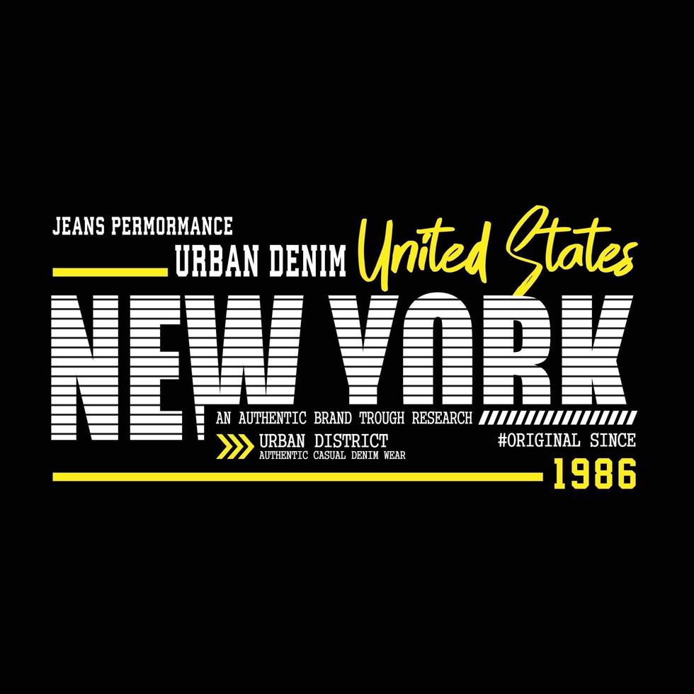 diseño de tipografía de ropa urbana de la ciudad de nueva york vector