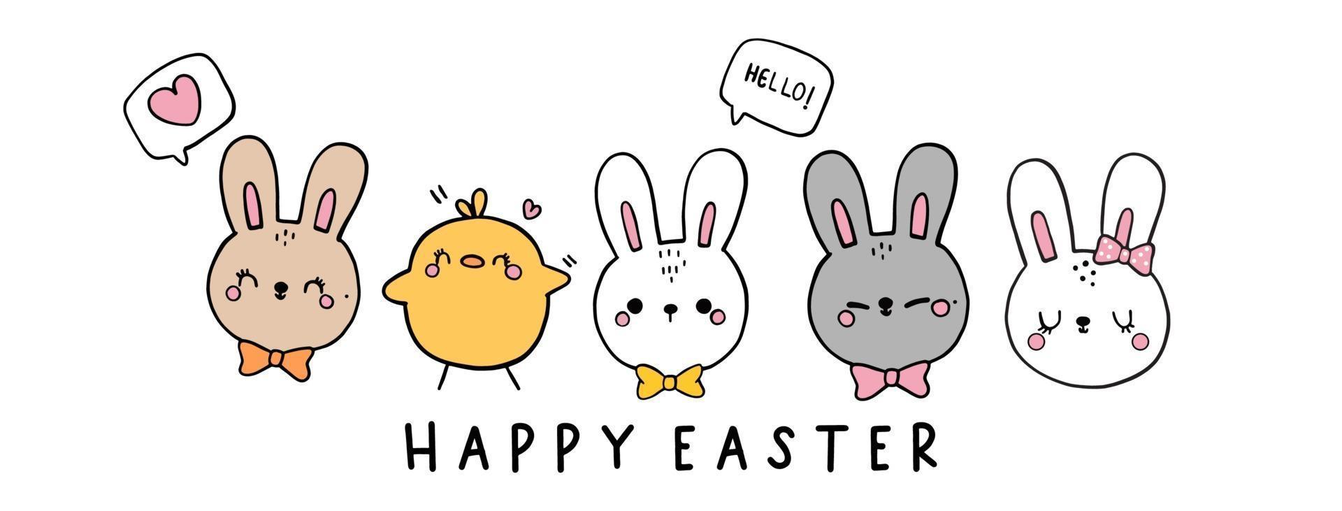 Digital paint Happy Easter Banner, Vector illustration.