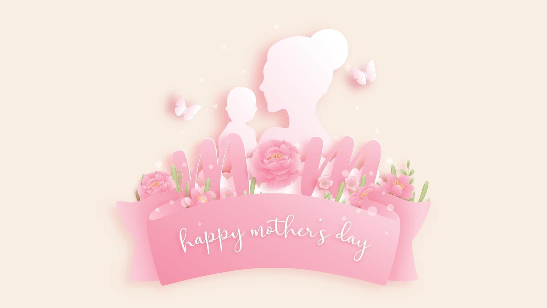 Happy mother's day. Vector illustration.