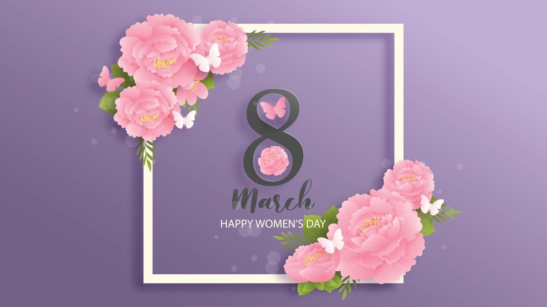 8 March, Happy women's day for card and background. Vector illustration