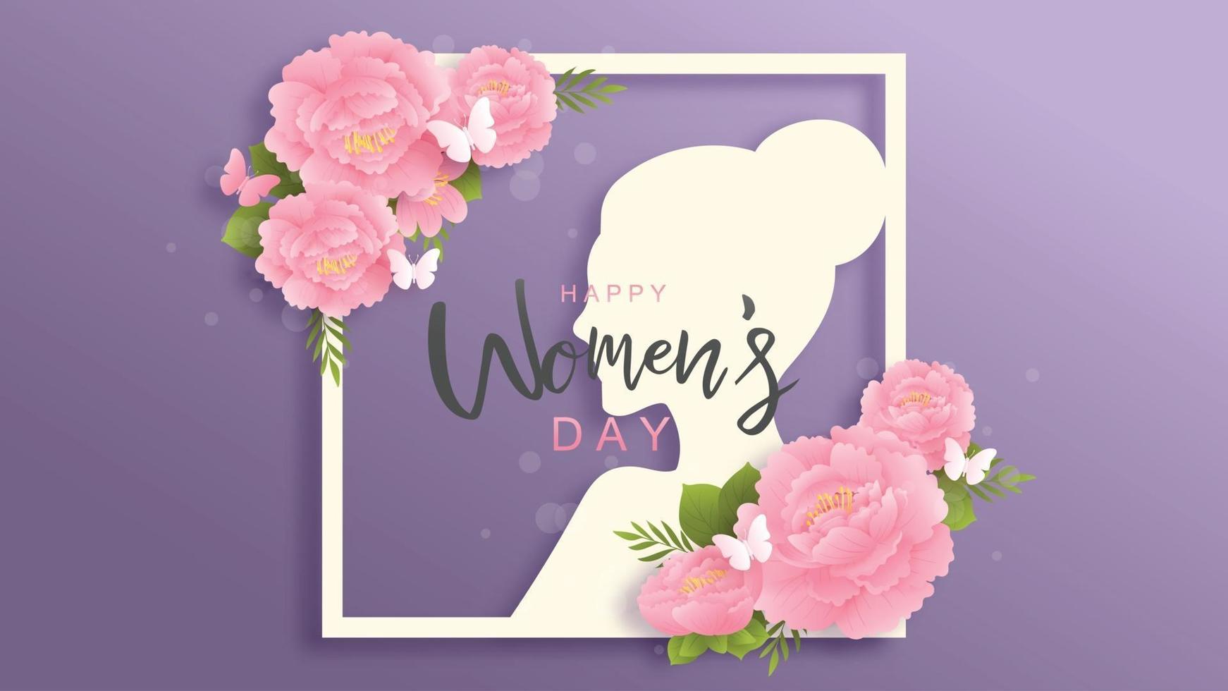 8 de marzo, feliz día de la mujer para tarjeta y fondo. ilustración vectorial vector