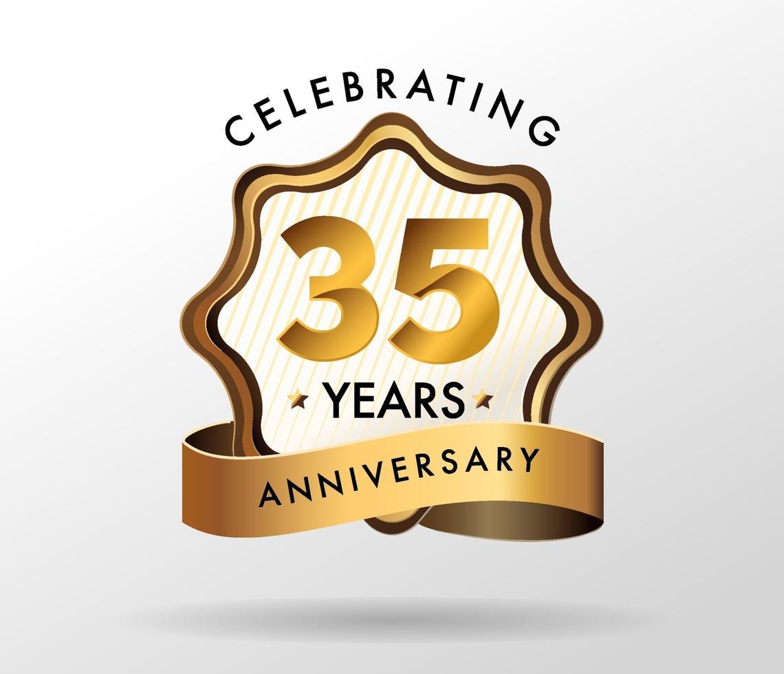 Logotipo de celebración de aniversario de 35 años. conjunto de logotipos de aniversarios vector