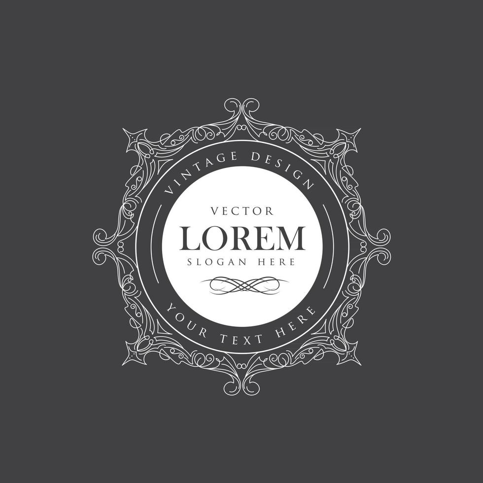 Luxury crown frame vector logos flourishes calligraphy elegant template
