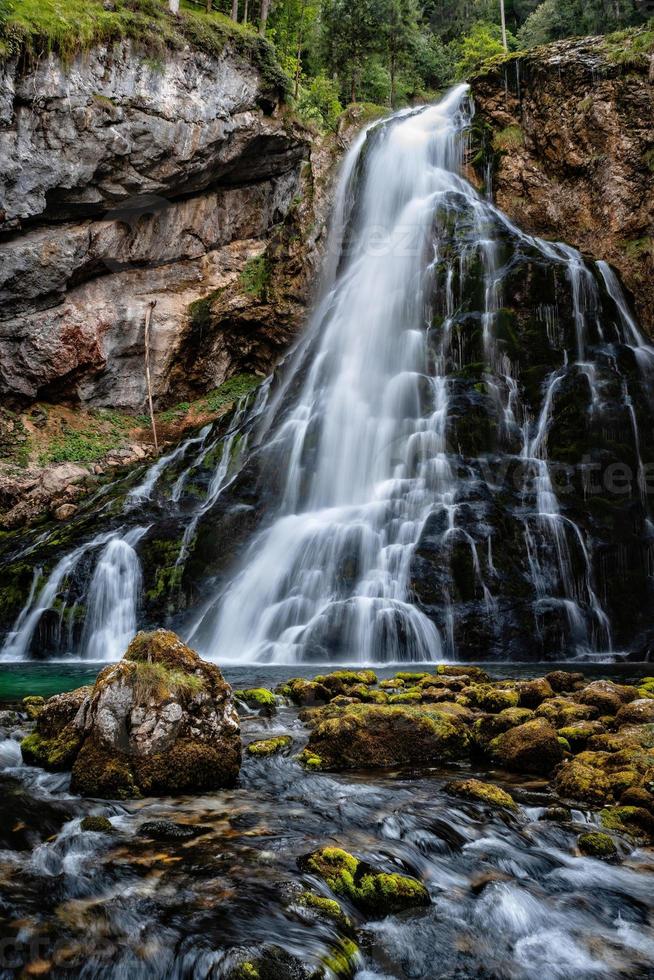 Beautiful view of the famous Gollinger Wasserfall at Golling, Salzburger Land, Austria photo