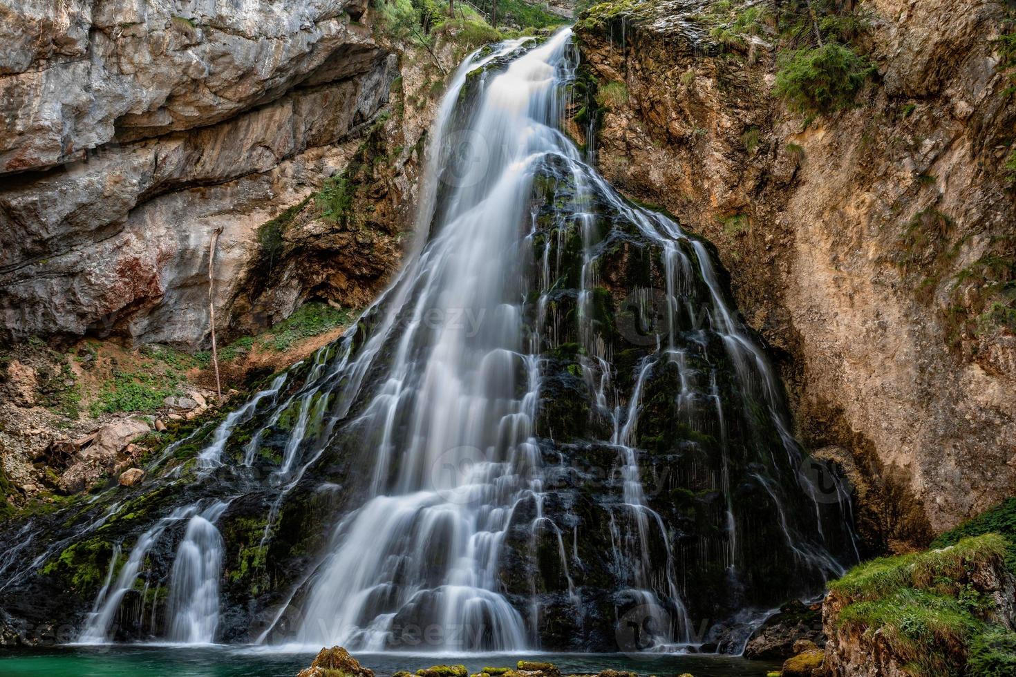 Beautiful view of the famous Gollinger Wasserfall at Golling, Salzburger Land, Austria photo